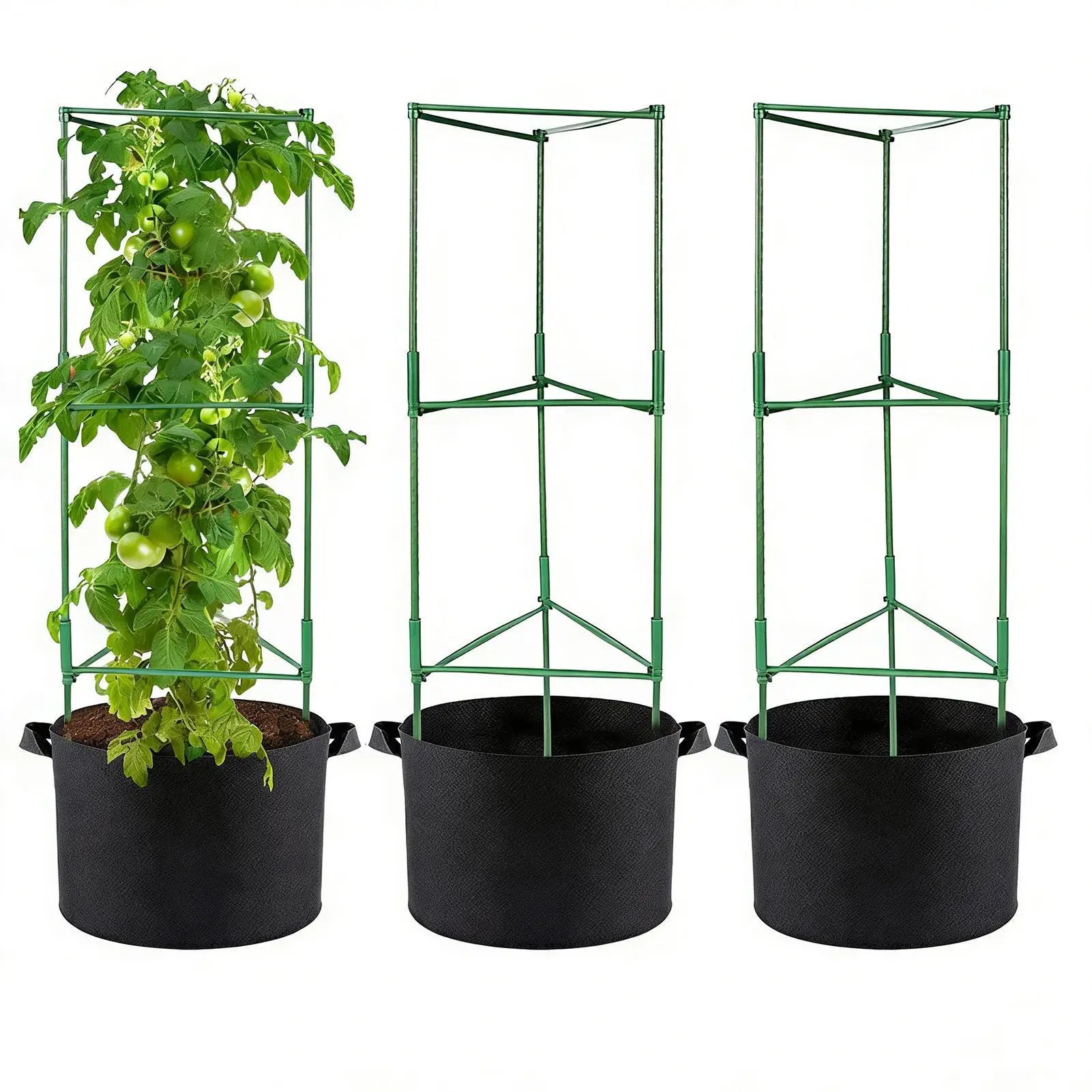 Tomato Cage Garden Climbing Plants Support With Grow Bags Adjustable Tomato Stakes For Home Indoor Outdoor Balcony Patio Deck