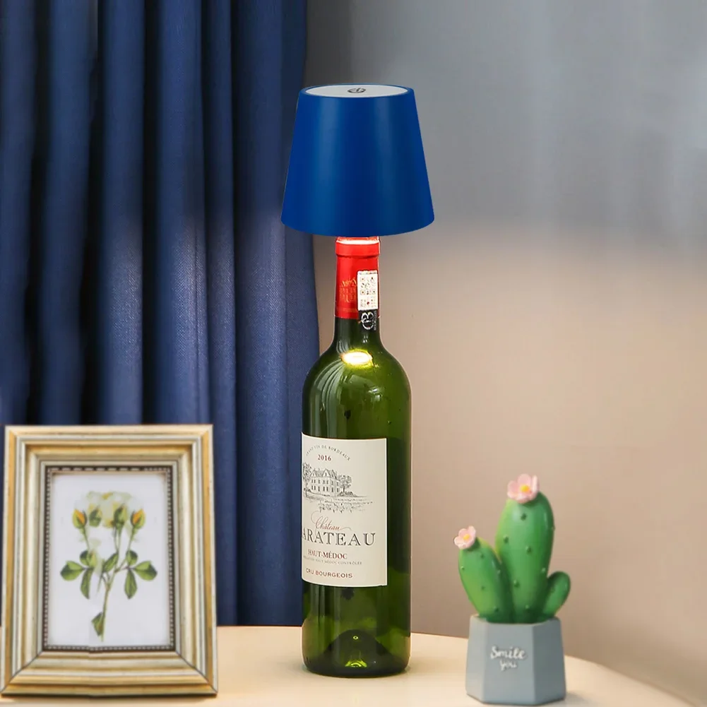 Lampada per bottiglia di vino a LED senza fili Touch Control Vasi ricaricabili Barra luminosa a LED Sala da pranzo Portalampada a fungo Decorazione Luce notturna