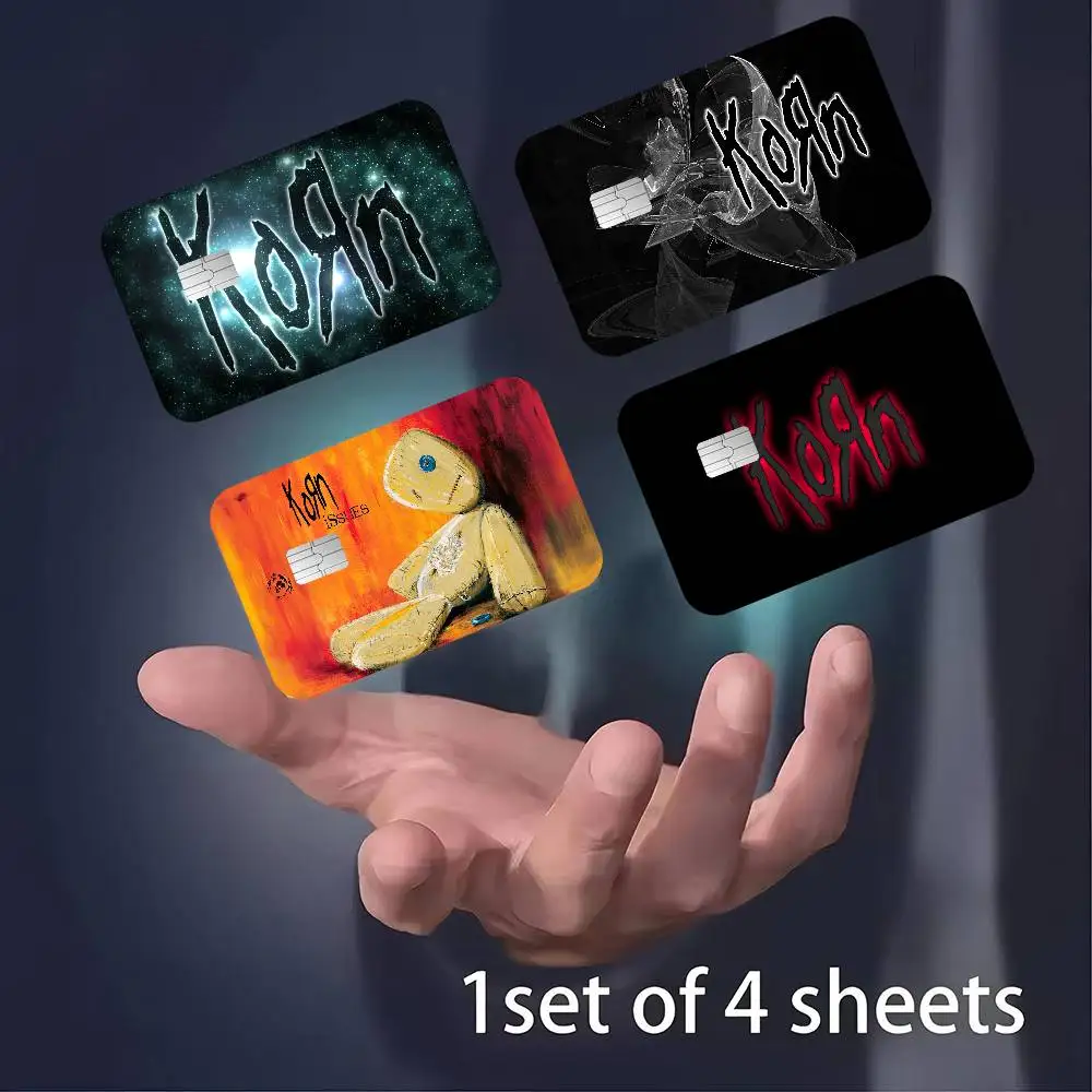 Classic K-Korn Metal Band Fashion Matte Gold Silver Black Matte Film Skin Sticker Tape for Bank Credit Debit Card