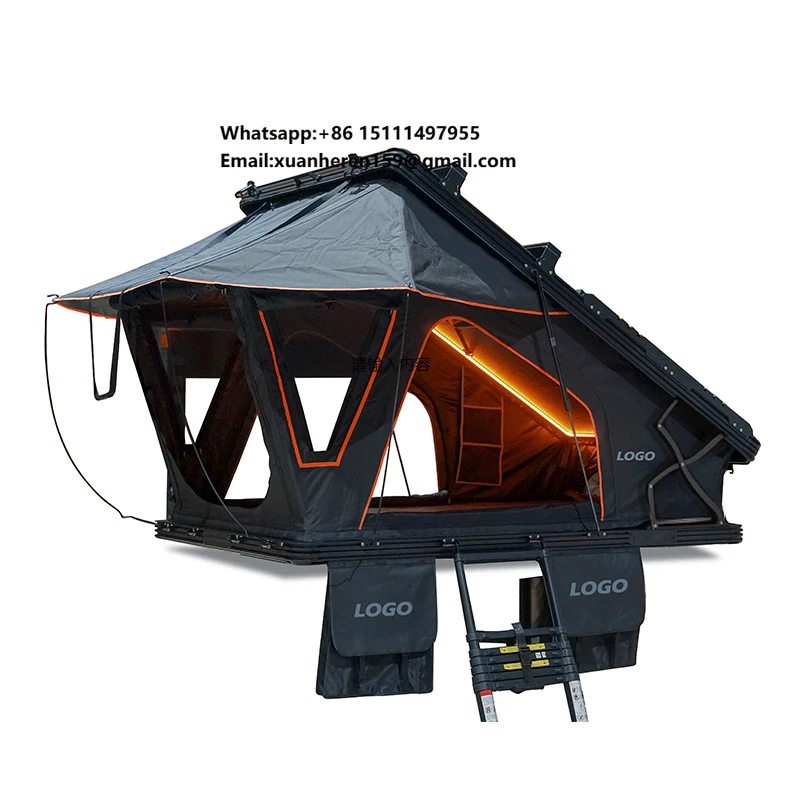 

Quick Release Rooftop Tent Mount Kit Easy Setup Waterproof Hard Shell Aluminum for Toyota Hilux 4x4 Off Road