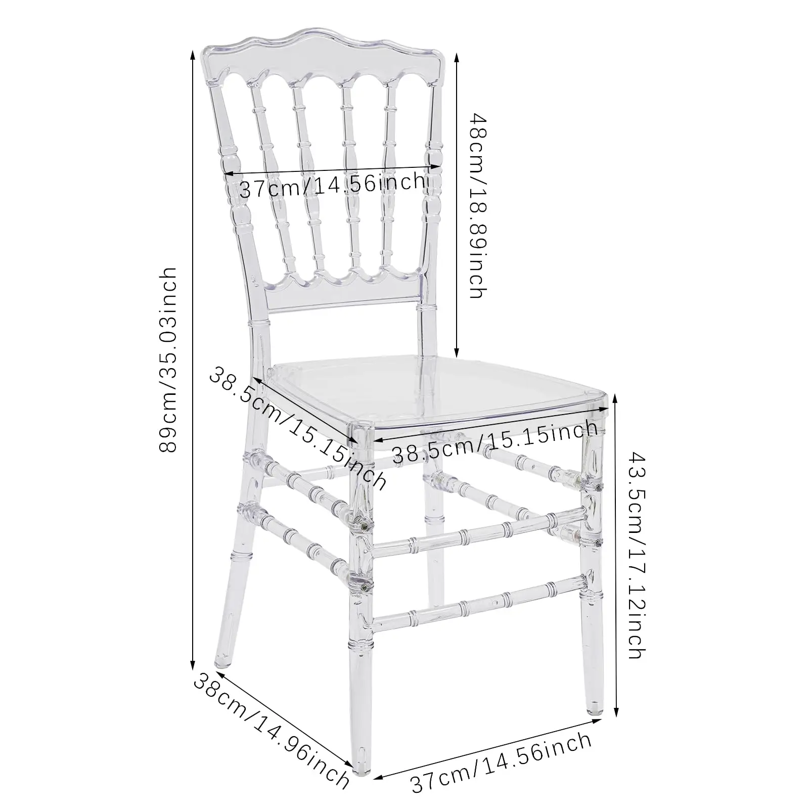 كرسي مكدس من الأكريليك، 4 كراسي طعام شفافة، كرسي أنيق لحفلات الزفاف، كراسي شبح كريستالية حديثة، شفافة