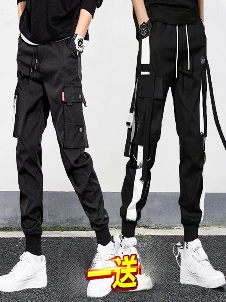 

Spring Summer Men's Casual Loose Fit Workwear Pants Cuffed Thin Sle Youthful Faion Nine-Tenths Length Comfortable Leisure...