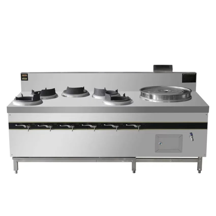 Commercial kitchen machine 345 burner, gas stove flameout protection stainless steel cooking pot spicy mix