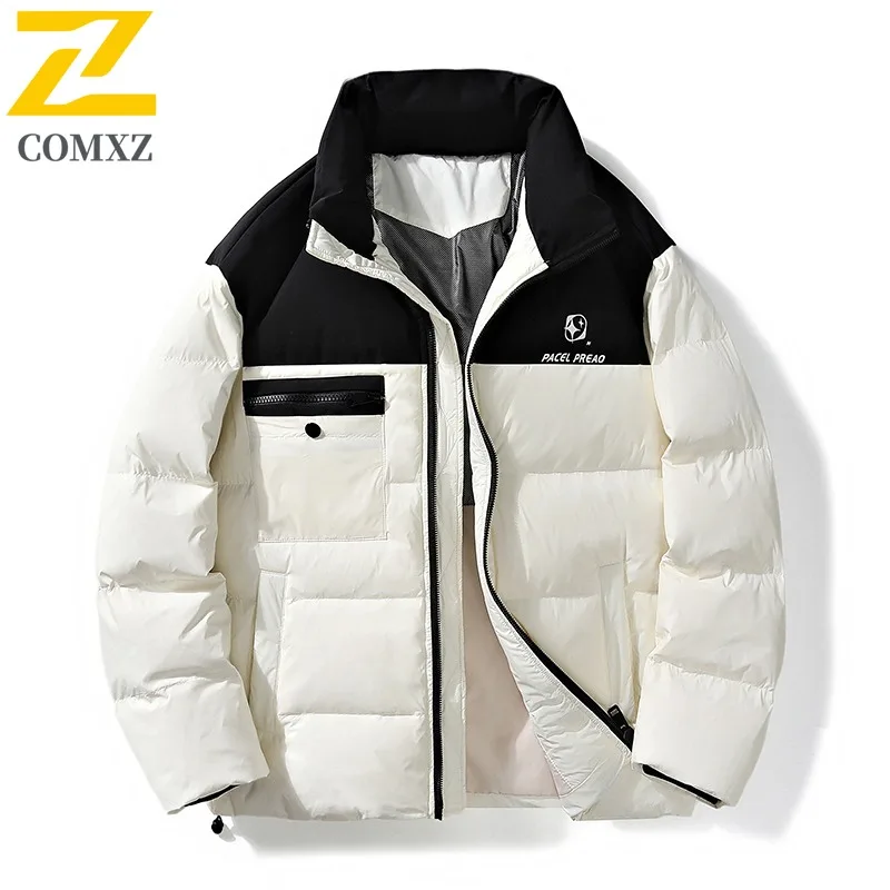 COMXZ Bread Jacket Stand Collar Warm Cold-Resistant Snowy Puffer Jacket Travel Loose High-Quality Winter Jacket Men's Clothing