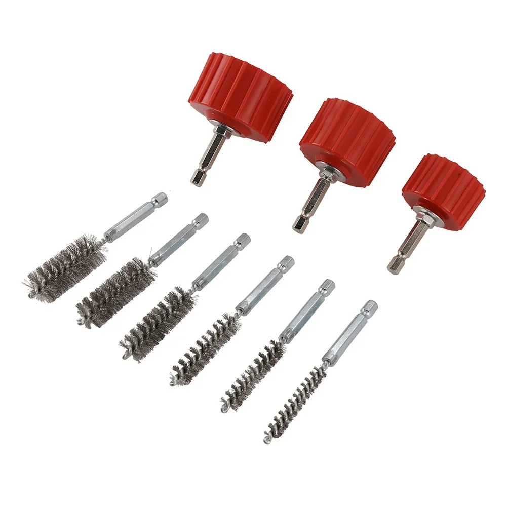 Cepillo limpiador de tubos de cobre, cepillo de tubo de 1/2-1 pulgadas, cepillo de acero de 8-19mm para taladro eléctrico, piezas de herramientas eléctricas, 3/9 Uds.