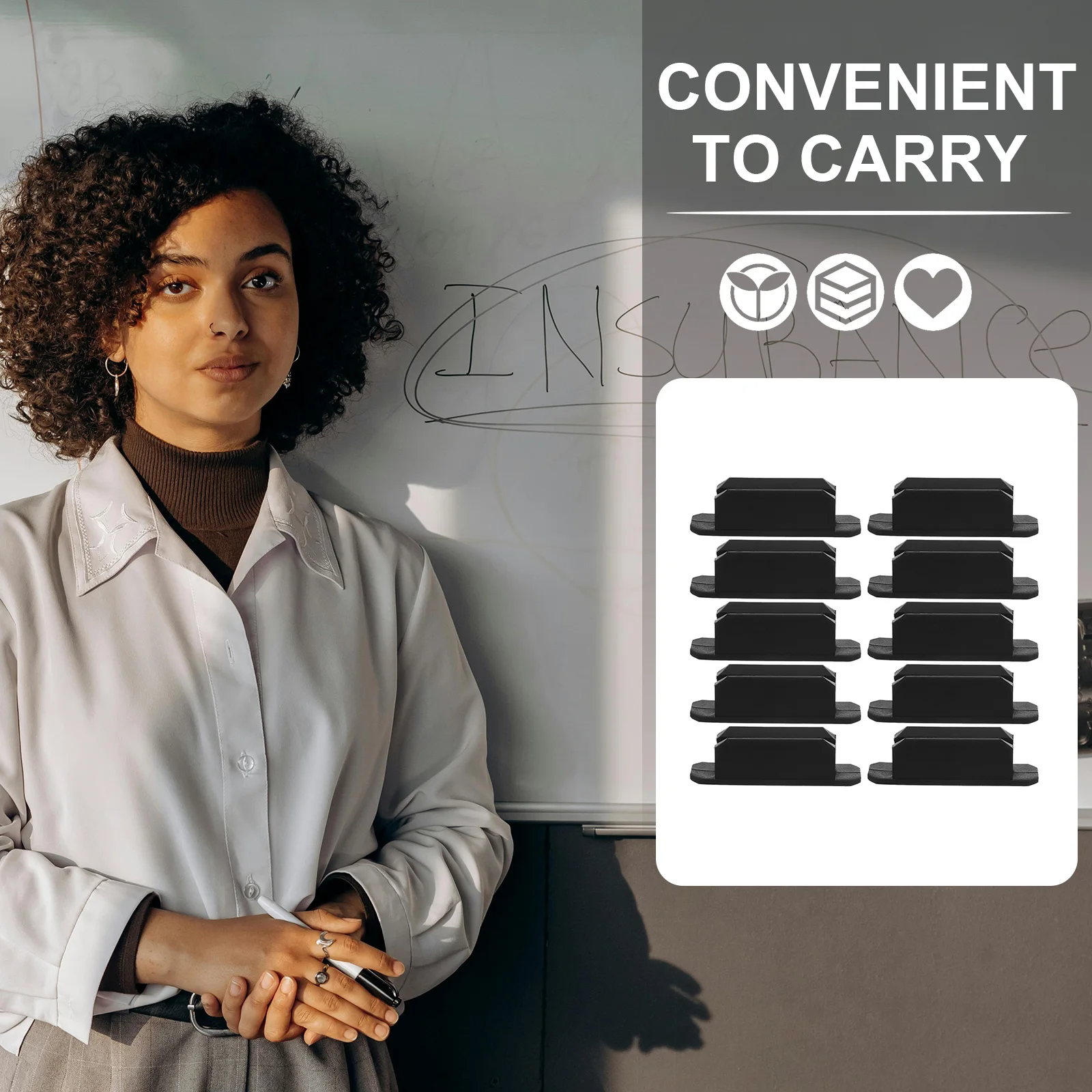 

10Pcs Adhesive Pen Holder Clip Silicone Pencil Desk Organizer for Classroom Teacher Supplies Aesthetic Appeal Pen Holder Clip