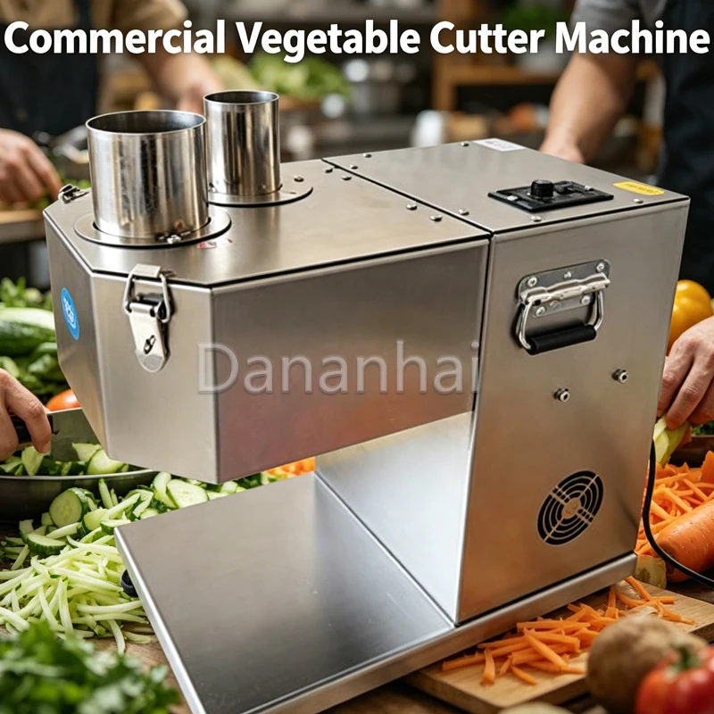 Electric Food Vegetable Slicer 220V - Chili Potato Carrot Cutting Machine Onion Slicer for Kitchen Cooking Prep