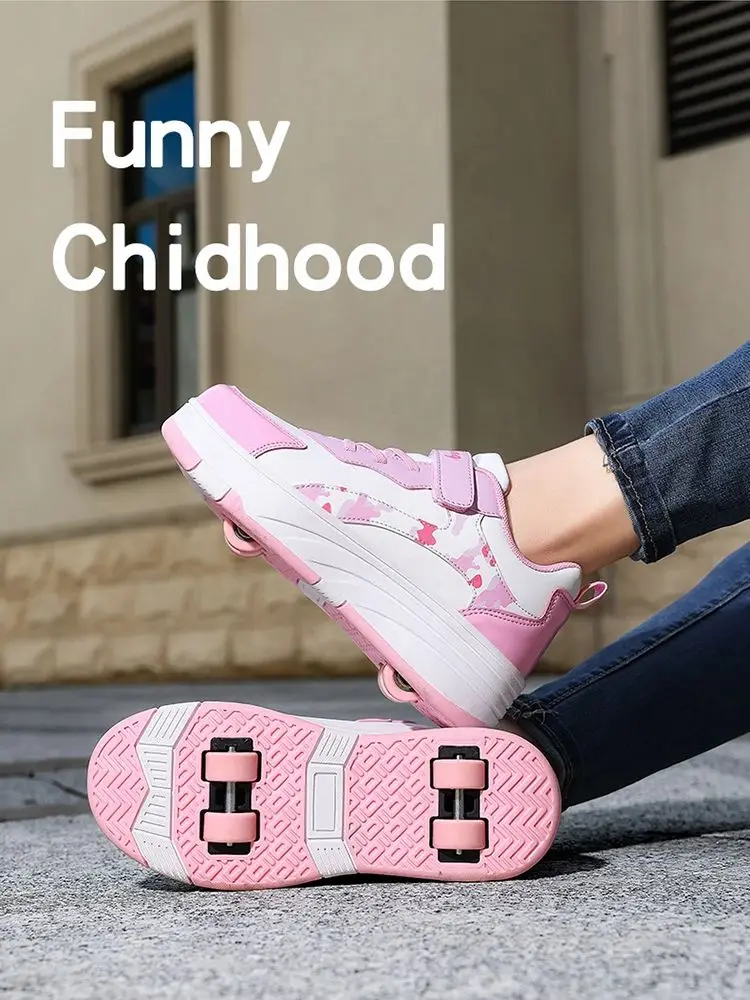 Chaussures de patins à roulettes enfants Snickers avec roues enfants patins à roulettes mode chaussures de sport de plein air filles garçons cadeaux pour les enfants