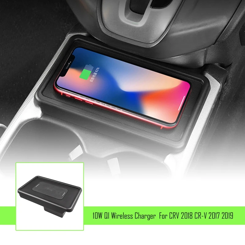 

Universal 10W Qi Wireless Charger Car Console Quick Wireless Charger For HONDA CRV 2017-2019 For Iphone 8 X XS And All Qi-Enable