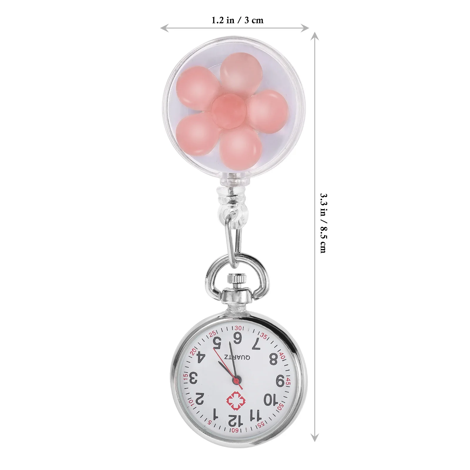 

Flexible Cartoon Clip-On Lapel Watch For Nurses Lightweight Quartz Pocket Watch Student Fob Gift Durable Design Easy Carry