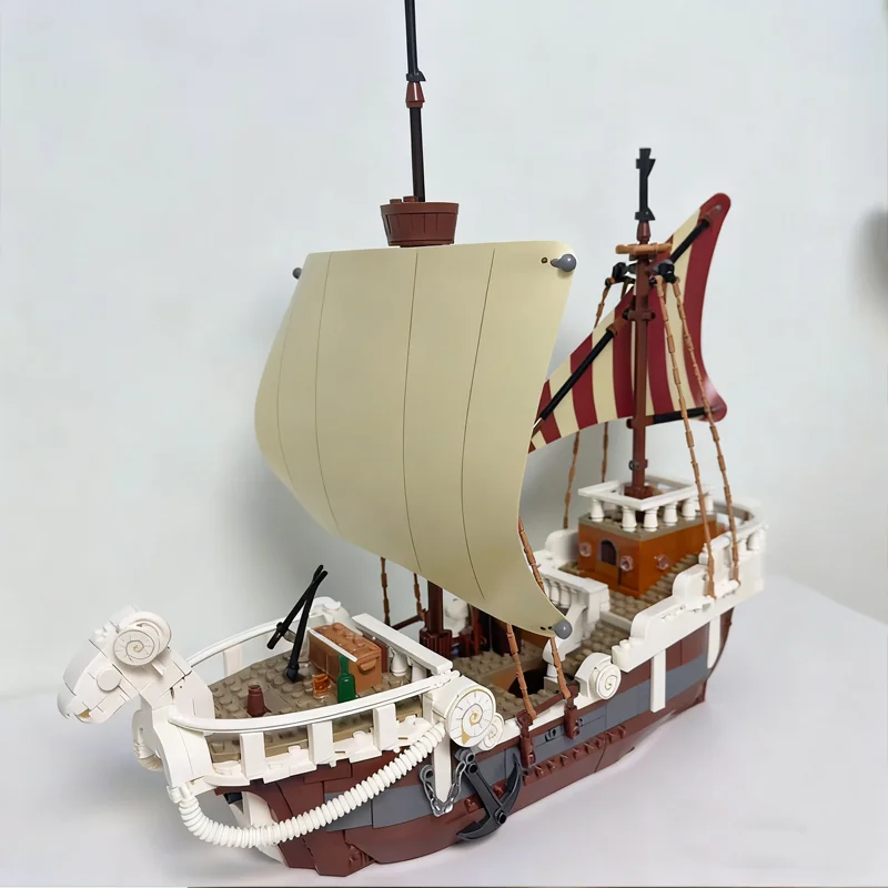 2025 New Pirate Ship 1376PCS MOC-75639 Going Merry Model Kit Custom Warship Puzzles DIY Assembly Creative Kids Gift Building Set