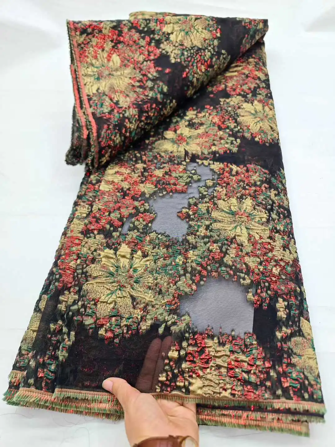 

Французская кружевная ткань с золотым декором, дамаск, новинка 2026 года, африканская жаккардовая кружевная ткань для женских платьев ручной работы, материалы для шитья