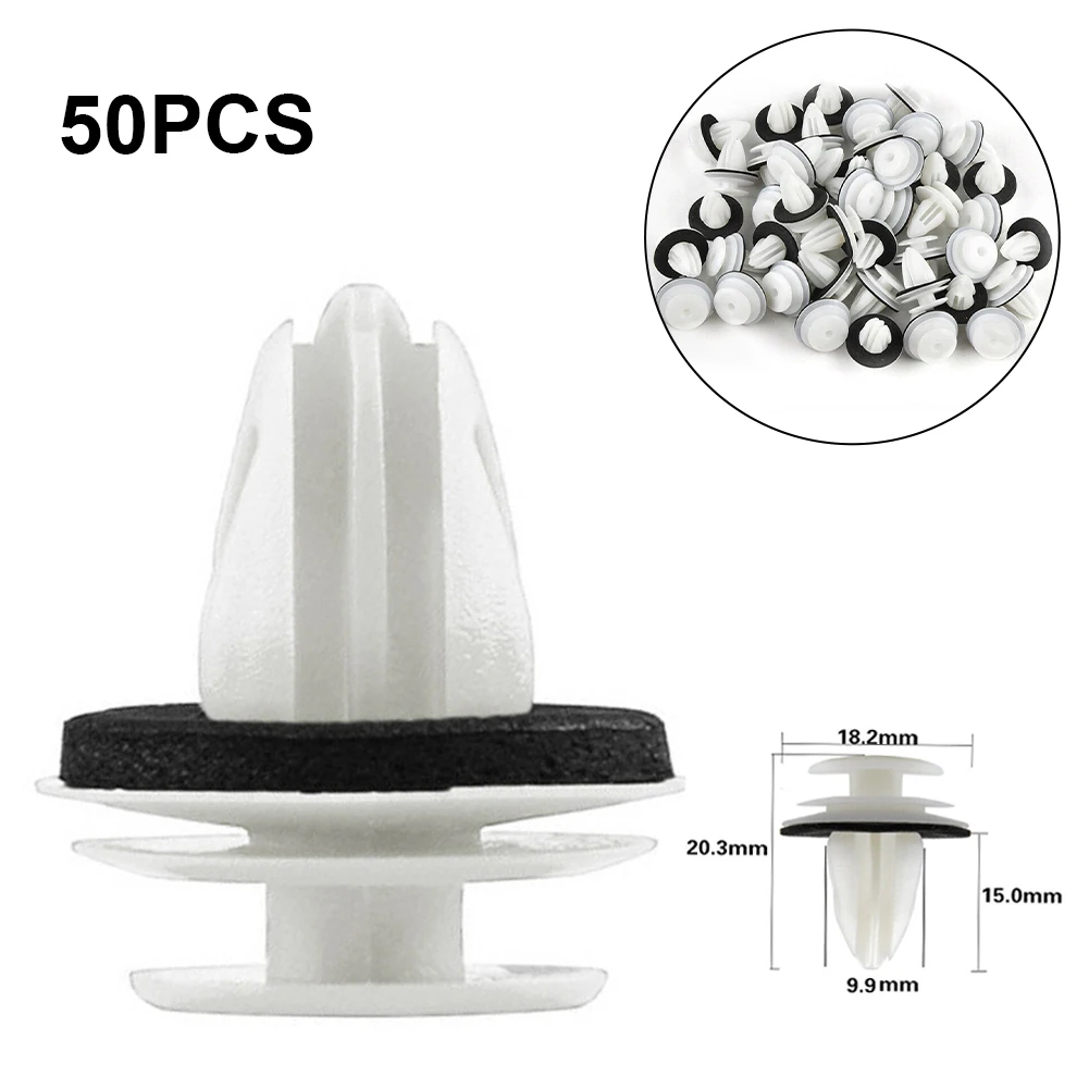 50Pcs/Bag Door Panel Clip with Seal Ring Fastener Rivet Bumper Clip for BMW E34 E36 E38 E39 E46 M3 M5 Z3 X5 Car Accessories