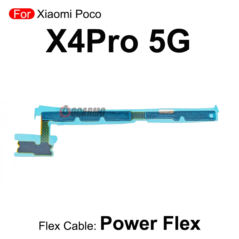 1Pcs Power On Off Flex Cable Volume Buttons Side Key Replacement Repair Parts For Xiaomi Poco X4 Pro