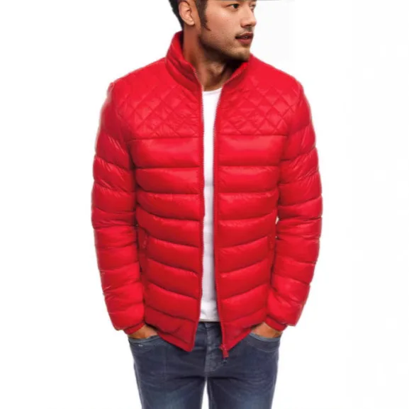 Men's Stand-up Collar Simple Atmospheric Cotton Clothes European Size Cotton Clothes