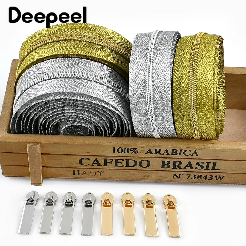

2-10M 3# 5# Nylon Coil Zipper Tape Zips Slider for Bag Decor Zip Pull Garment Closures Zippers Repair Kit DIY Sewing Accessories