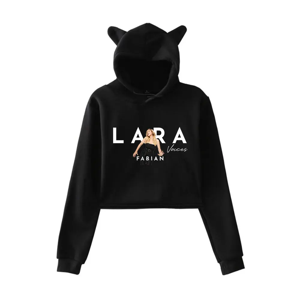 

Укороченный топ Lara Fabian Voices Tour, женская толстовка с капюшоном и длинными рукавами