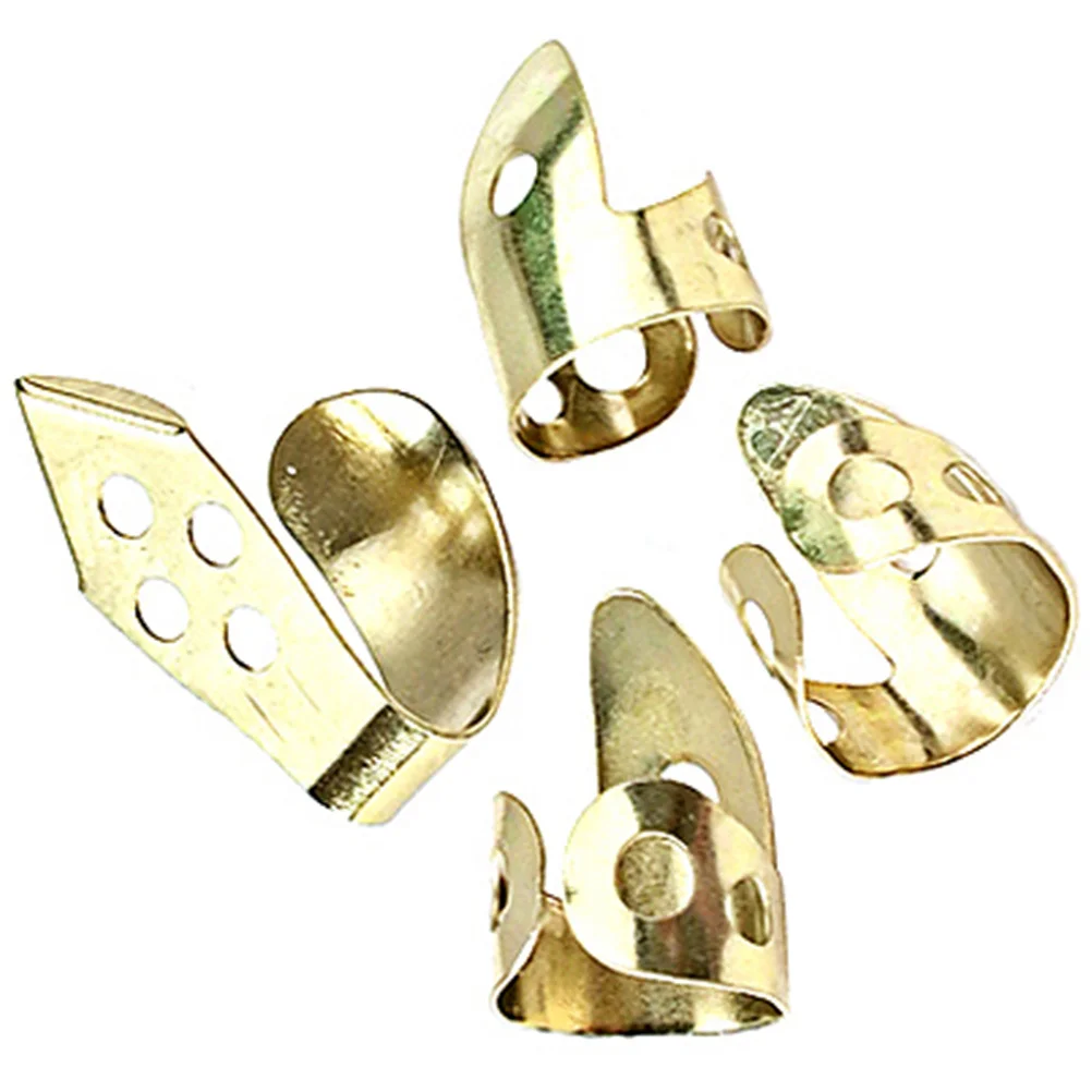 

4pcs Metal Guitar Finger Picks Set Stainless Steel Thumb Finger Protectors For Acoustic Guitar Ukulele Bass String Instruments