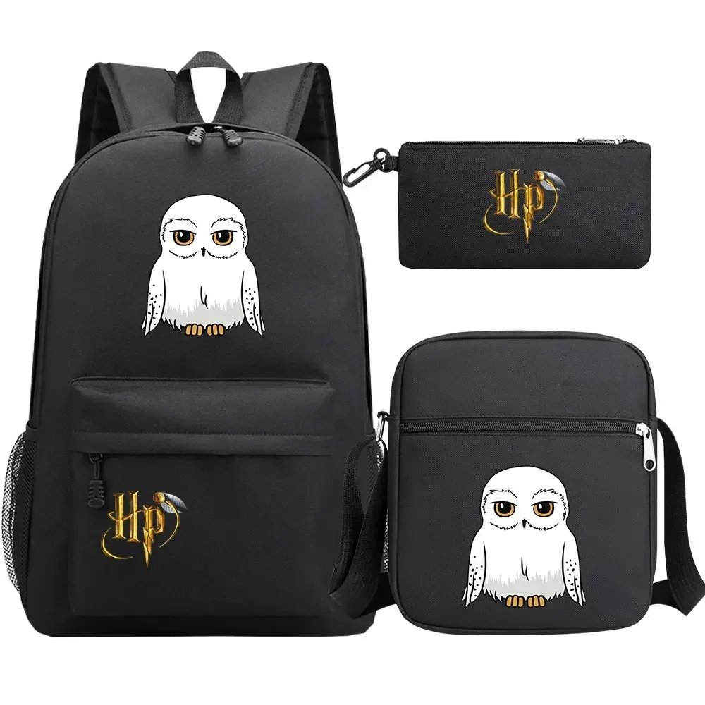 3pcs Magic School Backpack Harries Wizards Women Men Capacity SchoolBag Children Potters Infantil Shoulder Bags Mochilas Gifts