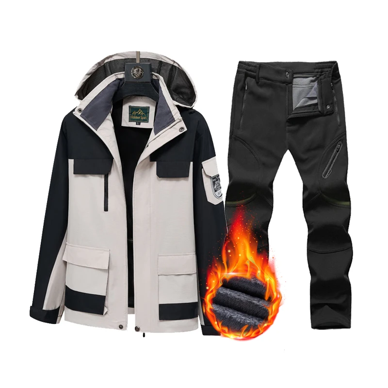 

Зимний лыжный костюм для мужчин, теплые водонепроницаемые зимние куртки для спорта на открытом воздухе и походные штаны, популярное лыжное снаряжение, парки для сноуборда, куртка