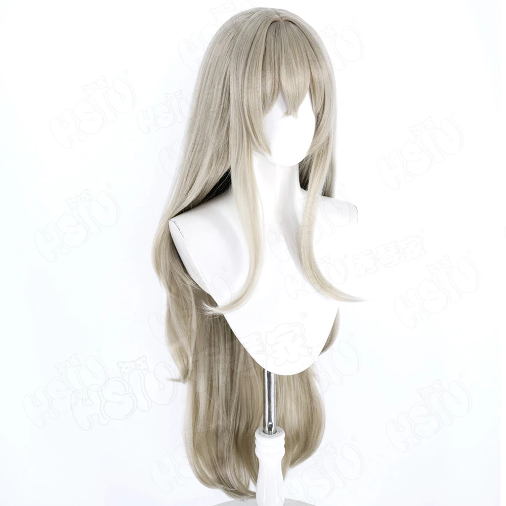 معاقبة اللعبة: GRAY RAVEN Bianca ‌   شعر مستعار كوسبلاي 95 سم كتان مختلط شعر طويل شعر مستعار اصطناعي + غطاء شعر مستعار للحفلات الهالوين