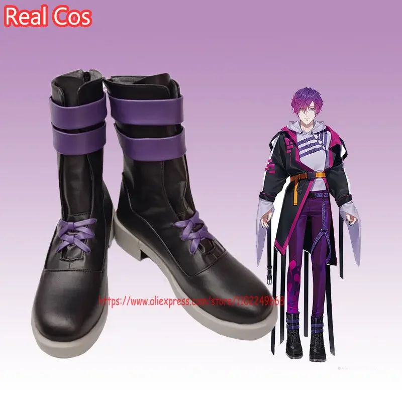 أحذية RealCos Vtuber Noctyx Uki Violeta/Shu Yamino/Alban Knox/Yugo Asuma التأثيرية أحذية الهالوين أزياء النساء والرجال أحذية الألعاب