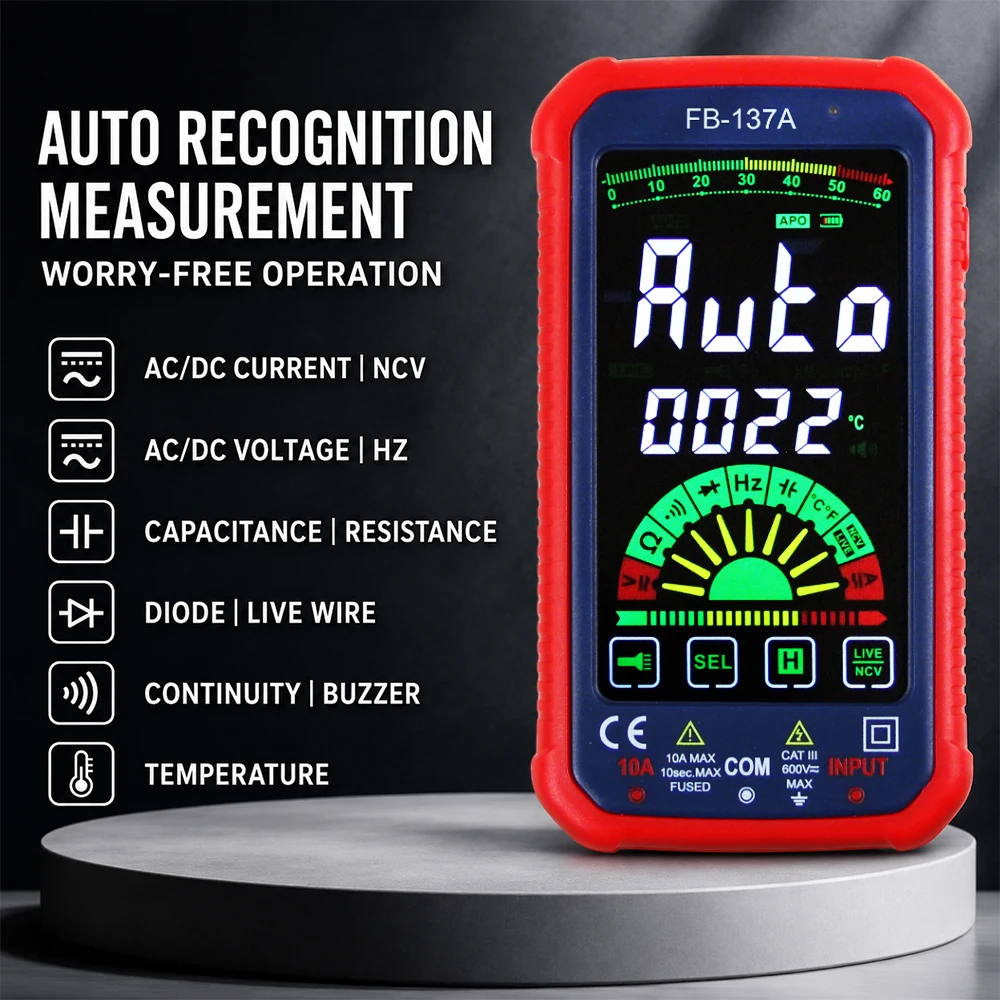 Full Functions 5999 Digits Auto-ranging Smart Digital Multimeter Multi Tester with Full Touch Screen Displaying