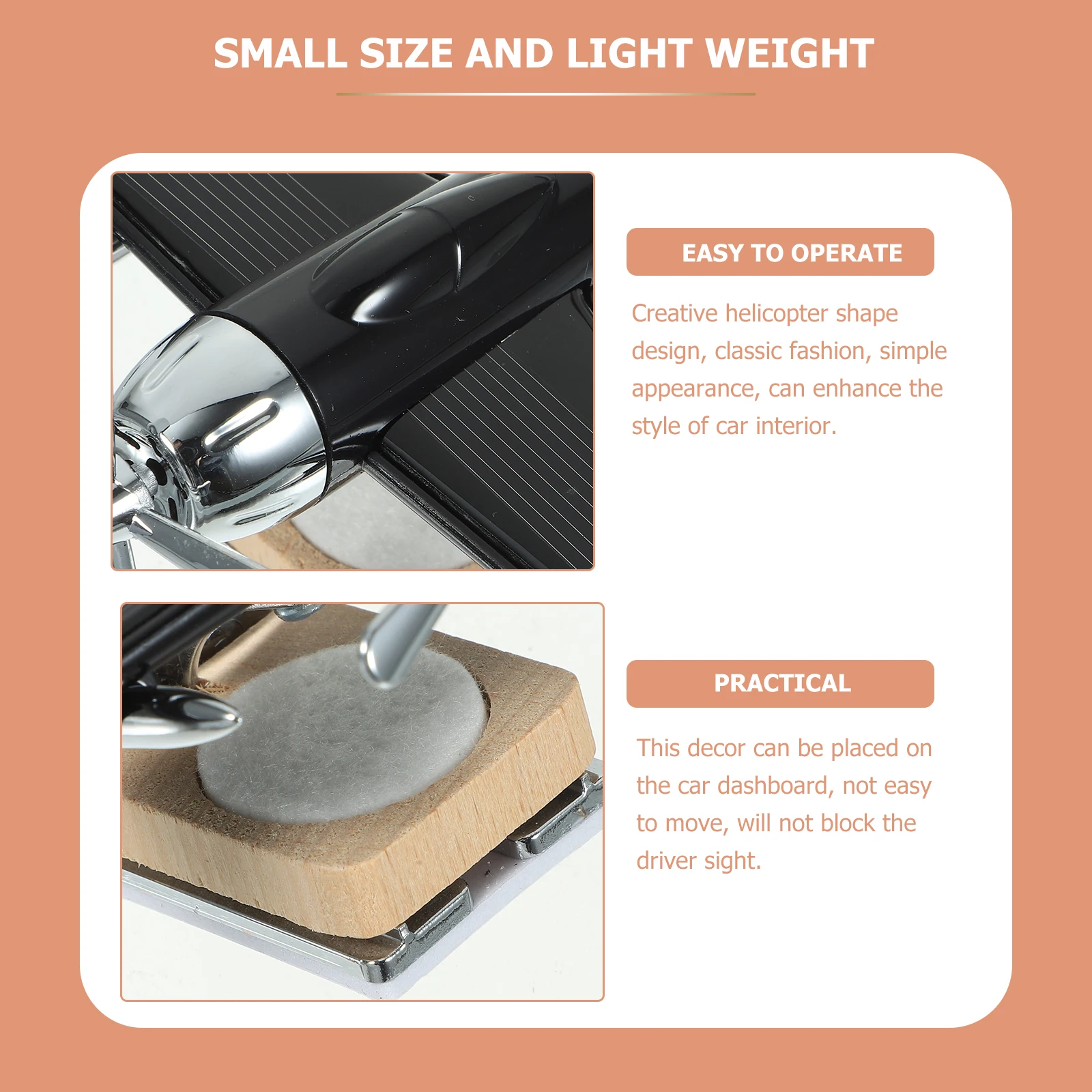 

Solar Air Freshener For Car Aromatherapy Decor Helicopter Shape Abs Material Dashboard Ornament Creative Car Interior Accessory