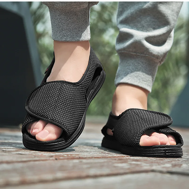 

Unisex Adjustable Diabetic Widened Shoes Breathable Non-slip Thumb Valgus Deformation Shoe Elderly Pregnant Feet Swollen Sandals