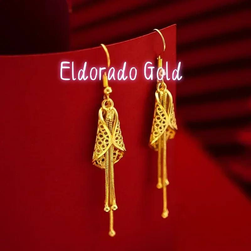 

Eldorado Gold 9999 real gold 24K yellow gold Summer Cicada Ear Stud Earrings