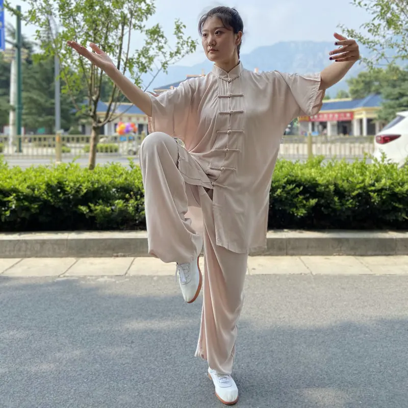 CLYFAN Black Grey Tai Chi Solid Cotton 6 Colors High Quality Wushu Kung Fu Clothing Kids Adult Martial Arts Wing Chun Suit