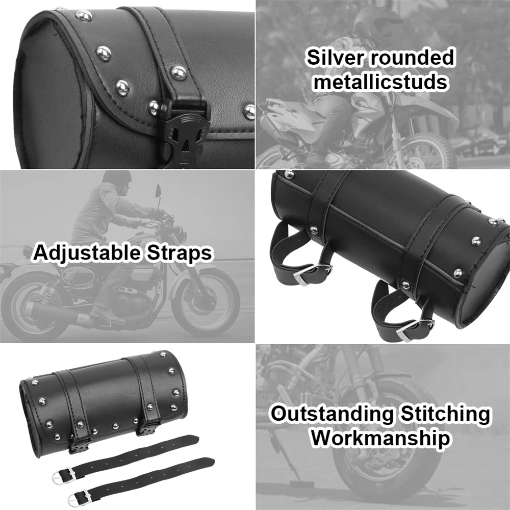 Hot Sale Motorcycle Universal Fork Bag PU Leather Saddlebags Tool Storage Pouch Waterproof for Harley Sportster XL Honda Yamaha