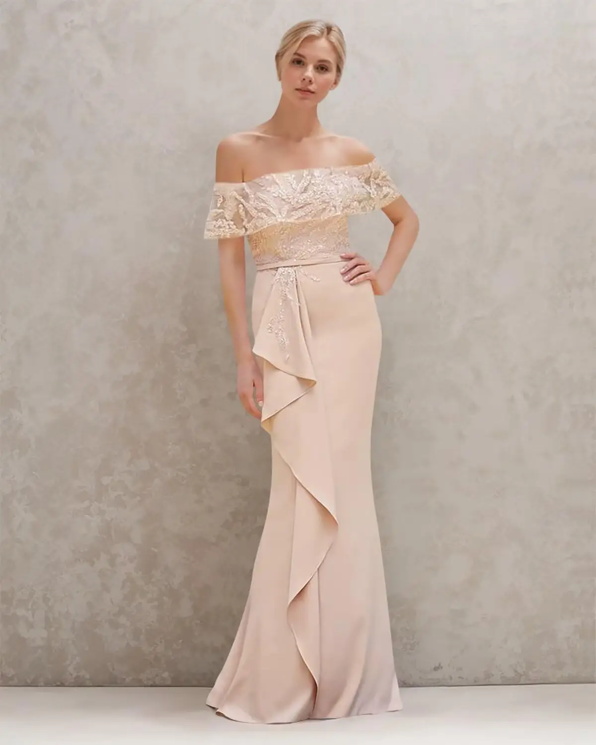 

Women's Ruffle Sparkly Prom Dresses for Women Off The Shoulder Formal Dress Long Elegant Party Gowns