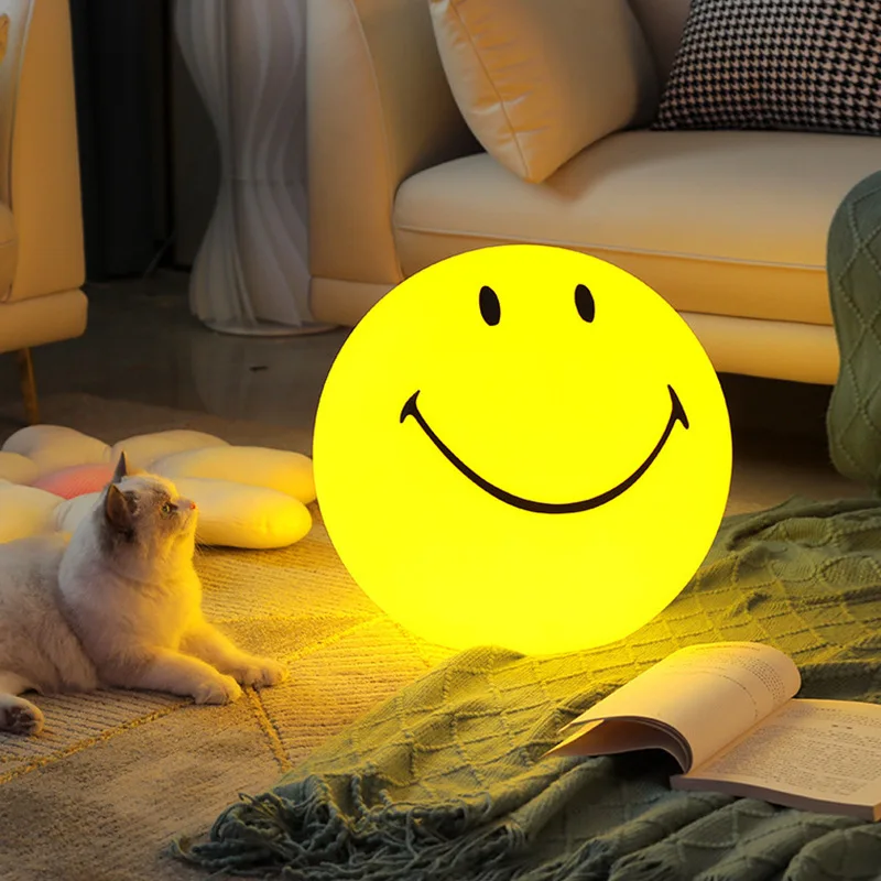 Cartoon Lamp Living Room Decoration Sofa Bedroom Ambience Light Smiling Face Bedside Floor Lamp