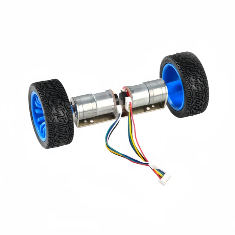 New JGA25-320E DC Encoder Reduction Motor Set Smart Balance Car Chassis 65mm Tire With Fixing Bracket PH2.0-XH2.54