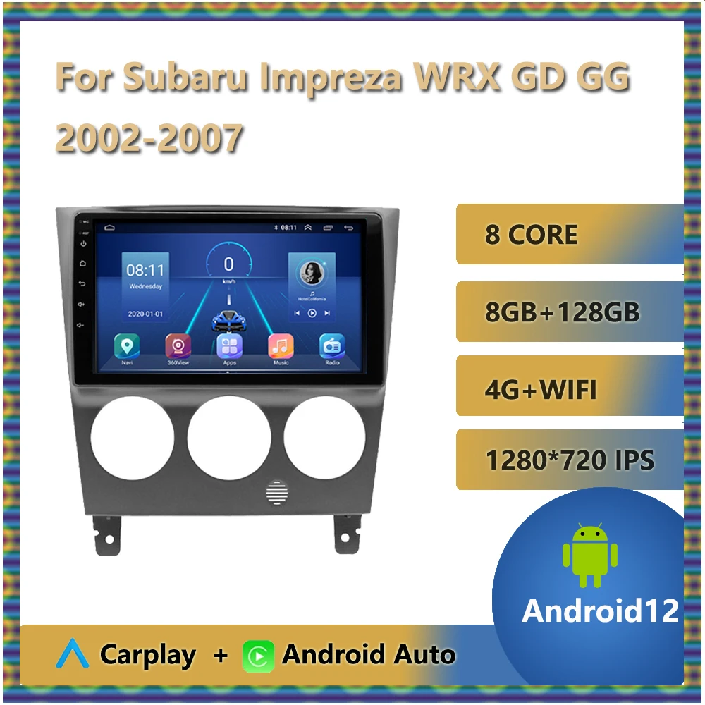 

9" IPS 2Din Car Radio For Subaru Impreza WRX GD GG 2002 - 2007 Multimedia DVD Player Android Auto Carplay Bluetooth FM AM OBDII