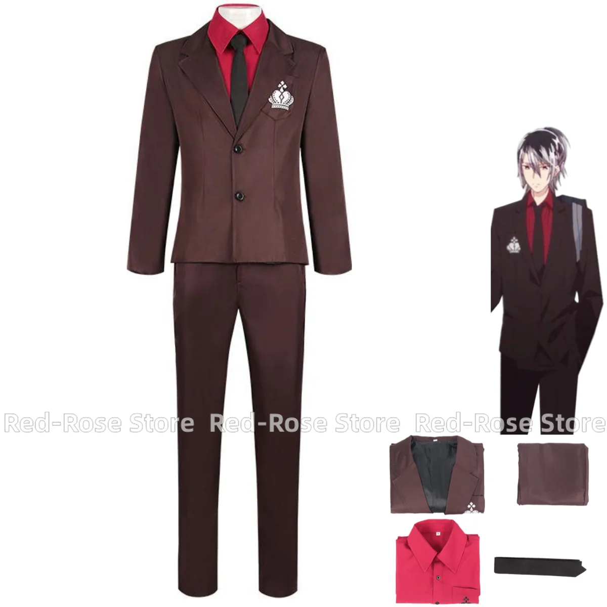 2024 New Anime A Vampire Lives in The Dormitory Ruka Saotome Cosplay Costume Oxblood Red School Uniform Adult Man Carnival Suit