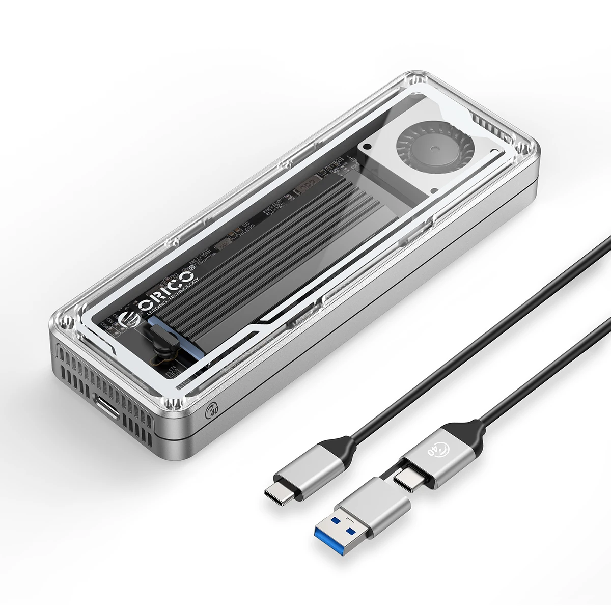 ORICO 40Gbps USB4 M.2 SSD Custodia da 8TB con ventola di raffreddamento PCIe4.0 NVME Custodia in alluminio compatibile Thunderbolt 3/4 per Mac