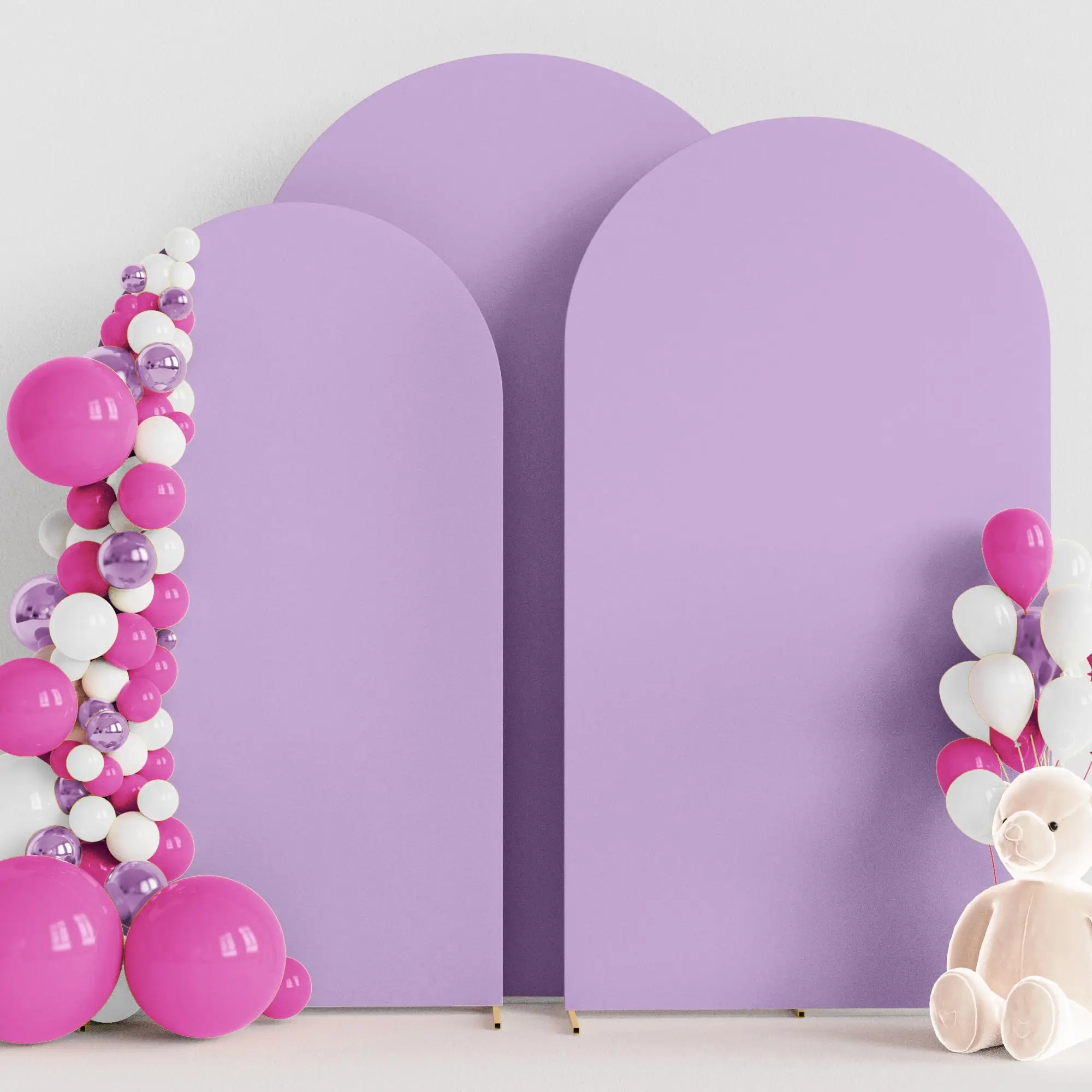 6ft 6.6ft 7.2ft Wedding Lilac Arch Cover 2 Sided Spandex Fitted Fabric Arch Backdrop for Birthday Party Wedding Arch Decoration