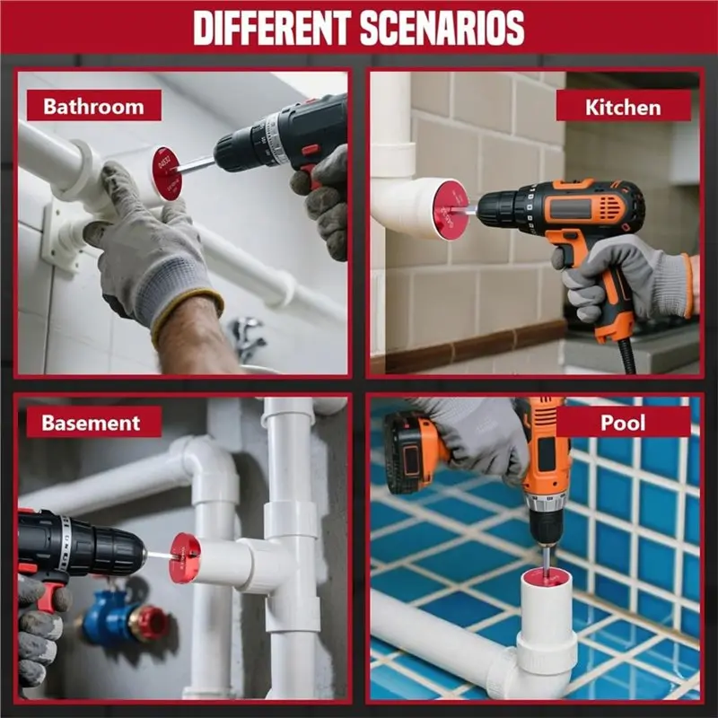 B50C PVC Pipe Reamer Kit(6 Pcs), PVC Fitting Saver For Sch. 40 CPVC, Socket Hub Saver Includes 3/4