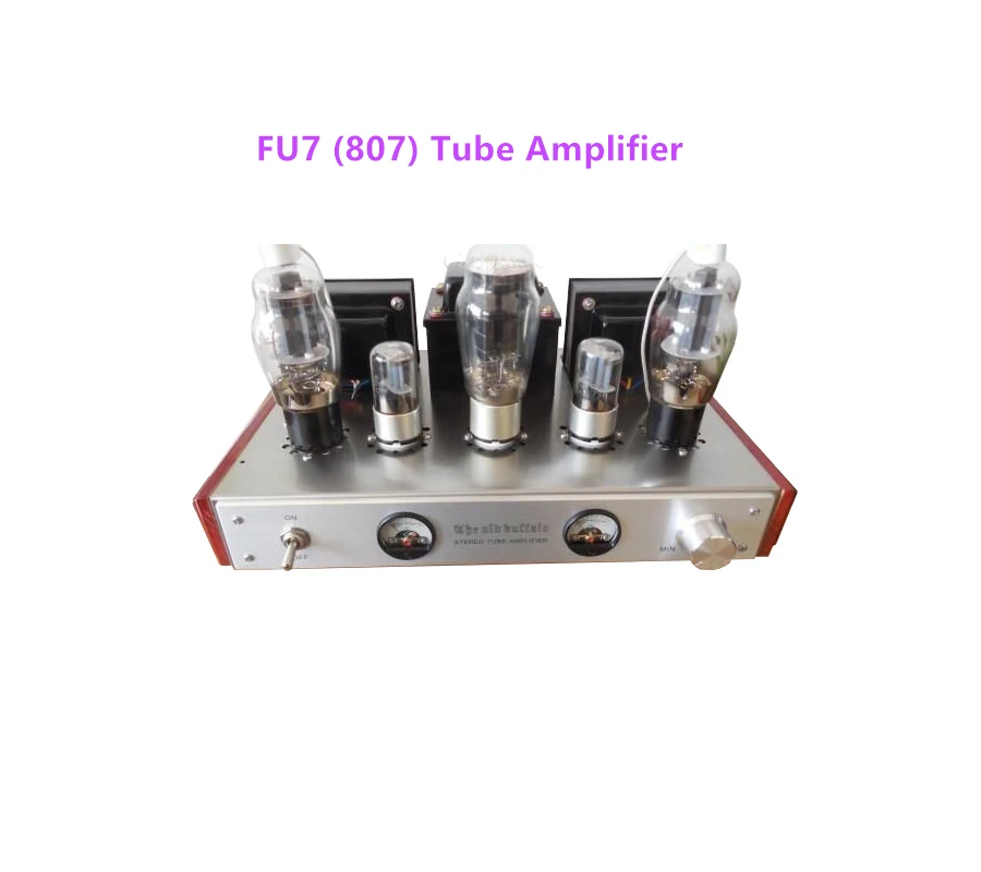 Old Buffalo FU7 (807) Tube Amplifier HIFI Class A AMP Handmade FU7 Amp With Double VU DB Meter Audio Level Meter