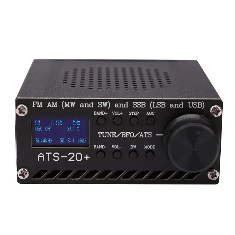 New ATS20+ SI4732 All Band Radio Receiver FM AM (MW & SW) SSB (LSB & USB) with Battery Case Speaker Antenna