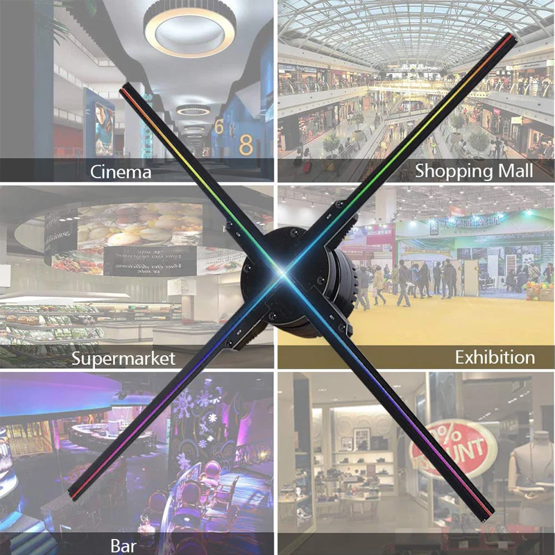 Commercial Advertising Player 65cm Advertising Machine LED 3D Wall Hologram Air Display Fan