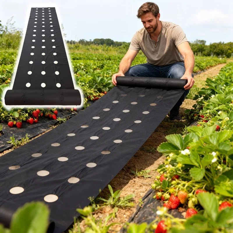Black Green Weed Barrier Fabric, Breathable Water Permeable, Moisture & Heat Retention, Weed Control Mat for Garden & Field