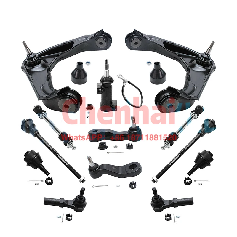 BIT Auto Parts ES3609 K6693 K620054 13pc Front Upper Control Arms Tie Rods Suspension Kit for Cadillac Chevrolet GMC Hummer