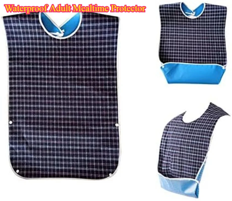 Waterproof Adult Mealtime Protector - Disability Aid Bib for Cooking & Dining Clothes