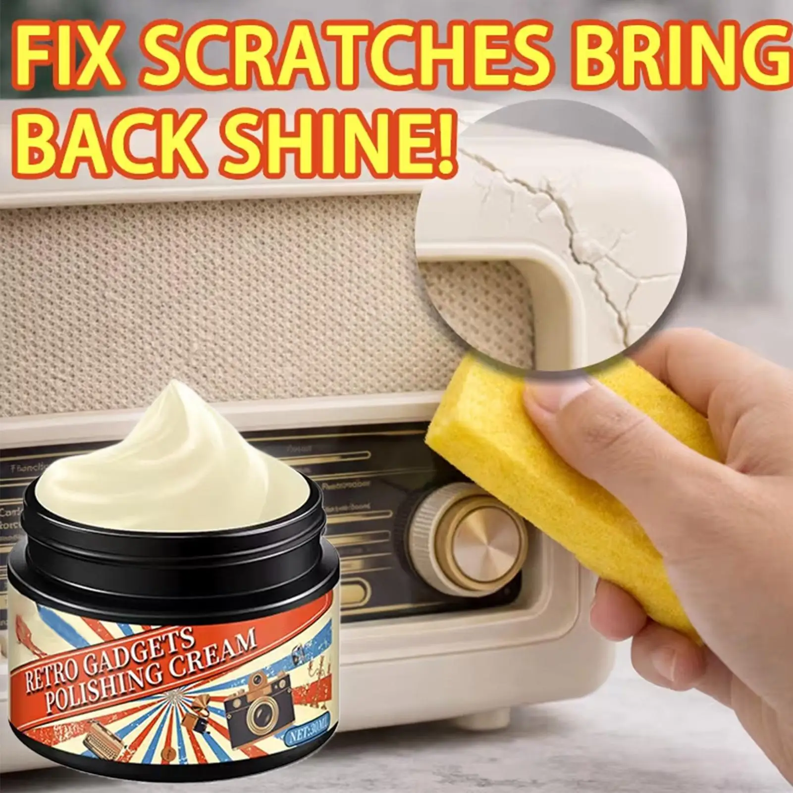 Phone Screen Scratch Remover 30ml Repair Paste Lens Polishing Kit for iPhone for Samsung Camera Lens Watch Display Maintenance