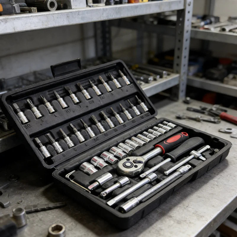 

Набор из 46 прочных головок с приводом 1/4 дюйма, включая быстросъемный трещоточный ключ, набор отверток и удлинитель — поставляется с ящиком для хранения головок — прочная конструкция, подходит для профессиональных техников и любителей ремонта своими рук