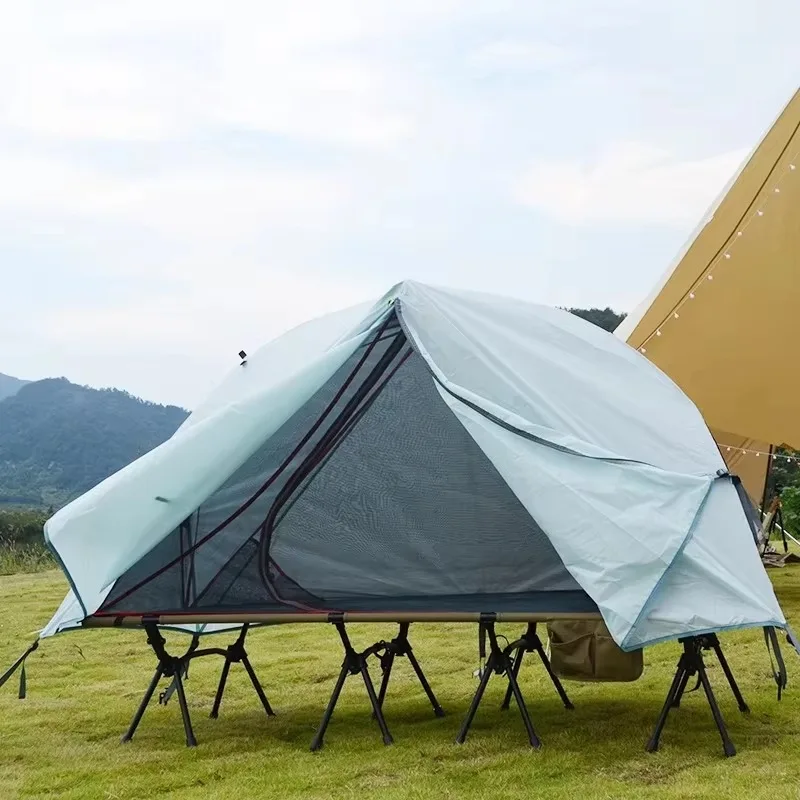Waterproof Four-Season Eco-Friendly Fishing Tent Cot Off-Ground Popup Tent Bed Folding Aluminum Alloy Portable One One Bedroom