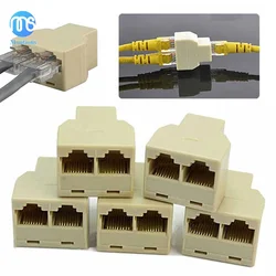 3/5/10 Uds nuevo RJ45 Ethernet LAN red Y divisor adaptador de 2 vías acoplador de 3 puertos, conector de enchufe 8P8C herramientas de Internet